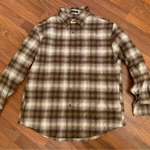 Pendleton flannel Men's Shirt in Brown and Cream size xl